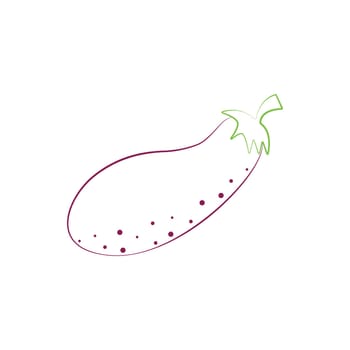 Eggplant coloring book. Ripe purple eggplant. Fresh vegetable garden. An image of an eggplant for a children s coloring book. Vector illustration on a white background.