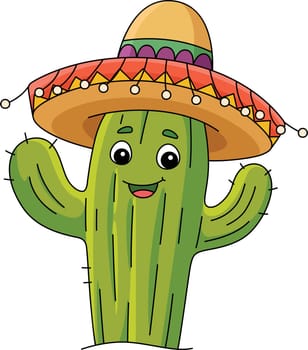 This cartoon clipart shows a Cactus with a Sombrero illustration.