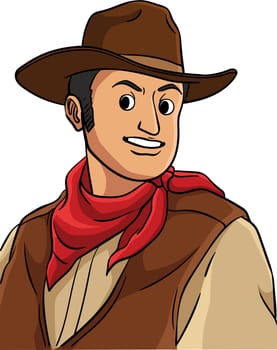 This cartoon clipart shows a Cowboy in the Desert illustration.