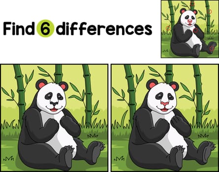 Find or spot the differences on this Panda Animal kids activity page. A funny and educational puzzle-matching game for children.