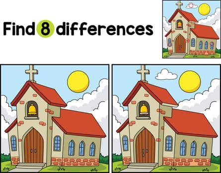 Find or spot the differences on this Christian Church kids activity page. A funny and educational puzzle-matching game for children.