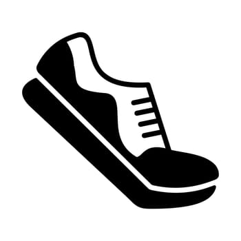 Running shoes vector solid icon. Fitness, sport and gym sign. Graph symbol for fitness and weight loss web site and apps design, logo, app, UI