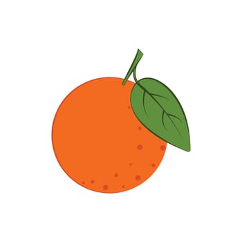 Orange. A ripe orange. Fresh tropical fruit. A vegetarian product. Vector illustration isolated on a white background.