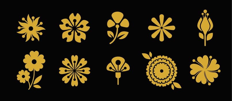 Chinese traditional symbols icons set.