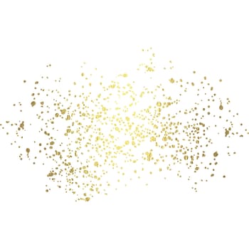 Golden drops, speckles over layer with transparent background