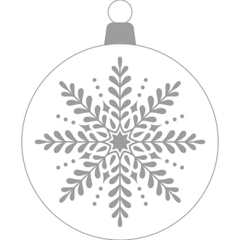 Christmas ball with snowflake and transparent background