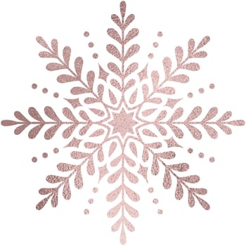Snowflake rose gold with transparent background