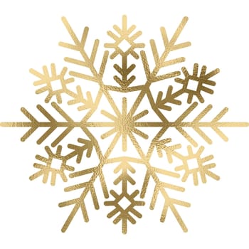 Snowflake gold with transparent background