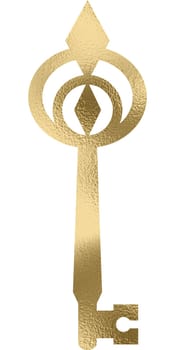 golden key with transparent background