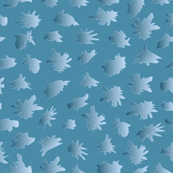 Realistic frost flowers seamless pattern with gradient effect. Perfect for textile, fabrics, wallpaper and backgrounds.
