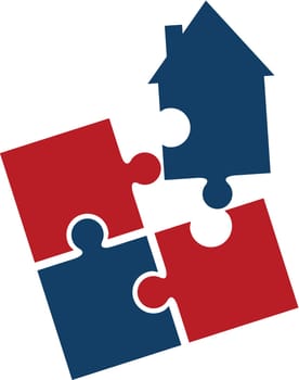 Jigsaw Home Logo Design Template Vector