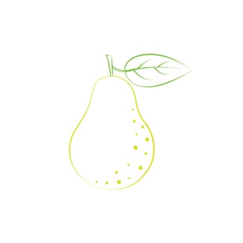 Pear coloring book. Children s coloring book with a picture of a pear. Ripe garden fruit. Vector illustration.