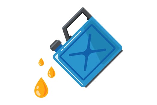 a blue gasoline canister. flat vector illustration