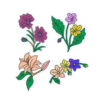 Flower Leaf Illustration Design Template Vector