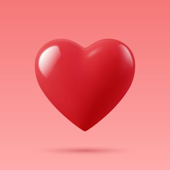 Vector 3d Realistic Heart Shape Closeup Isolated. Romantic Red Glossy Heart Shape Set for Valentine's Day. Template for Designs and Decorations.