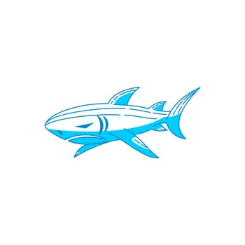 Shark Aggressive logo design vector isolated illustration 