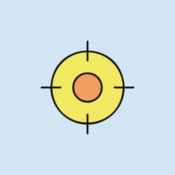 Crosshairs target destination vector isolated icon. Navigation sign. Graph symbol for travel and tourism web site and apps design, logo, app, UI