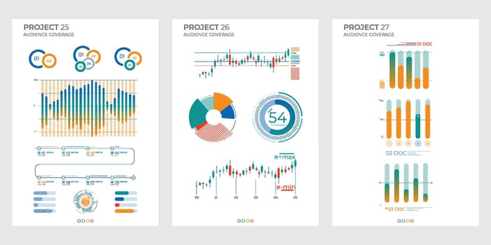 Visual charts. Finance elements commercial vector illustration.