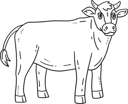 A cute and funny coloring page of a Cattle. Provides hours of coloring fun for children. To color, this page is very easy. Suitable for little kids and toddlers.
