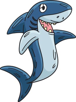 This cartoon clipart shows a Shark illustration.