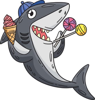 This cartoon clipart shows a Shark with the Treat illustration.