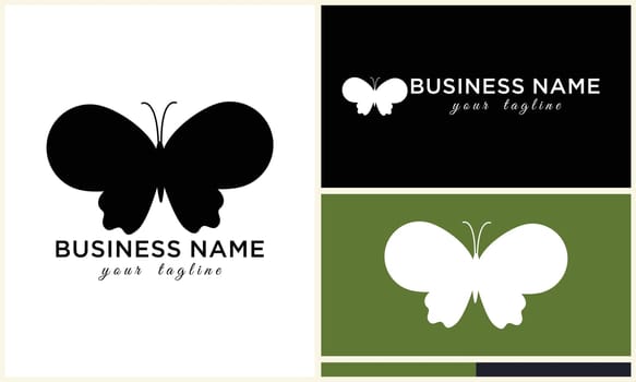 silhouette vector butterfly logo template