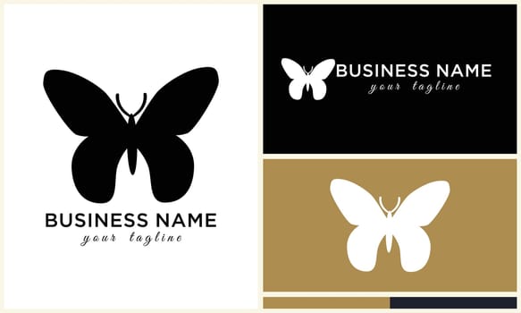silhouette vector butterfly logo template