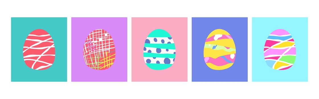 Happy Easter Greeting Card. Geometric Easter Egg Illustration. Geometric pattern. Vector Design Template for Easter Holiday. Collection of Elegant and Trendy Easter Card Templates. Stock Vector..