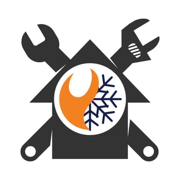 heating cooling service logo Icon Illustration Brand Identity