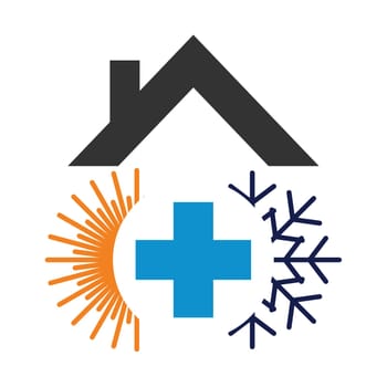 heating cooling service logo Icon Illustration Brand Identity