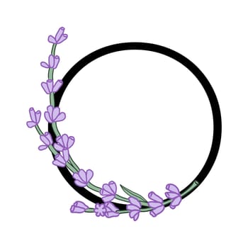 Lavender blossom violet little flower alphabet for design of card or invitation. Vector illustrations, isolated on white background for summer floral gesign