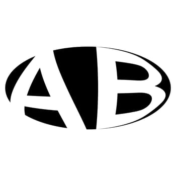 Oval logo double letter A, B two letters ab ba