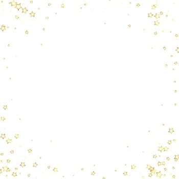 Twinkle stars scattered around randomly, flying, falling down, floating. Christmas celebration concept. Festive stars vector illustration on white background.