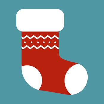 Simple flat vector illustration of a Christmas boot.