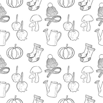 Pattern on the theme of autumn. Vector illustration