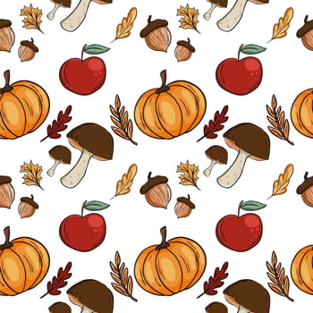 Pattern on the theme of autumn. Vector illustration