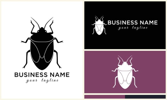 silhouette ladybug beetles logo template