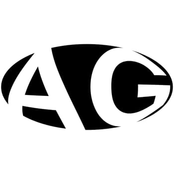 Oval logo double letter A G two letters ag ga