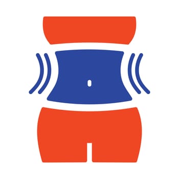 Weight loss solid icon with woman's waist. Slim female body sign. Graph symbol for fitness and weight loss web site and apps design, logo, app, UI