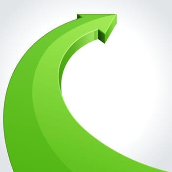 A green arrow pointing to the right on an abstract background.