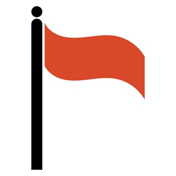 Milestone flag icon symbol of achieving spirituality milestone point peak