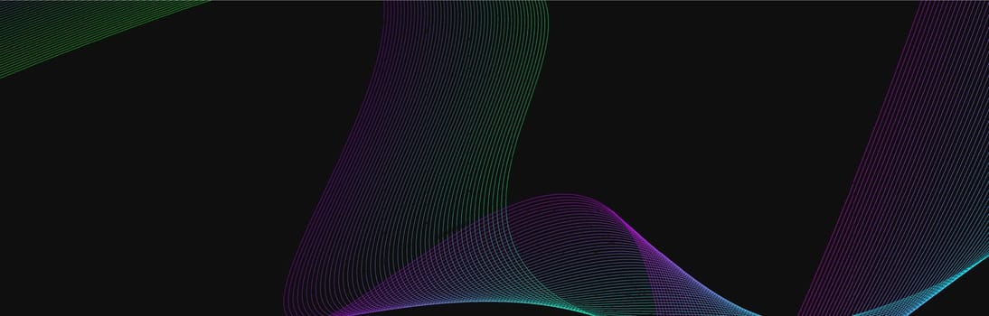 colorful motion sound wave on a dark background. Vector illustration