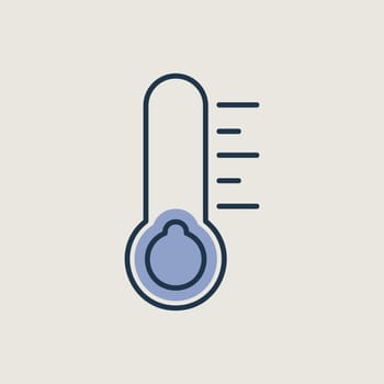 Thermometer cold vector icon. Meteorology sign. Graph symbol for travel, tourism and weather web site and apps design, logo, app, UI