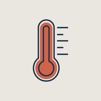 Thermometer heat hot vector icon. Meteorology sign. Graph symbol for travel, tourism and weather web site and apps design, logo, app, UI