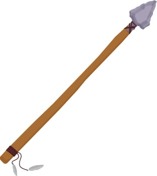Stone age arrow. Primitive hunting weapon, caveman tools cartoon vector illustration