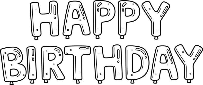 A cute and funny coloring page of a Happy Birthday Banner. Provides hours of coloring fun for children. Color, this page is very easy. Suitable for little kids and toddlers.