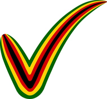 Check mark style Zimbabwe flag symbol elections voting approval Mugabe