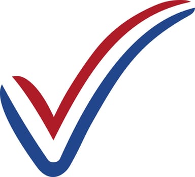 Check mark style Netherlands flag symbol elections, voting approval  Netherlands 