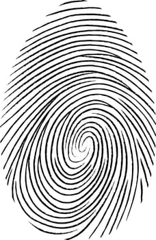 Black fingerprint shape. secure identification. Vector fingerprint illustration