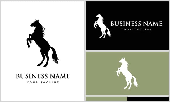 silhouette horse stand logo template